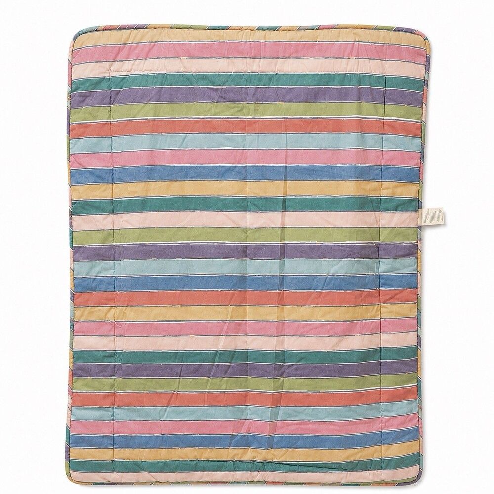 Vtg Collier Campbell Tambourine Striped Standard Padded Pillow Sham 35x25 USA